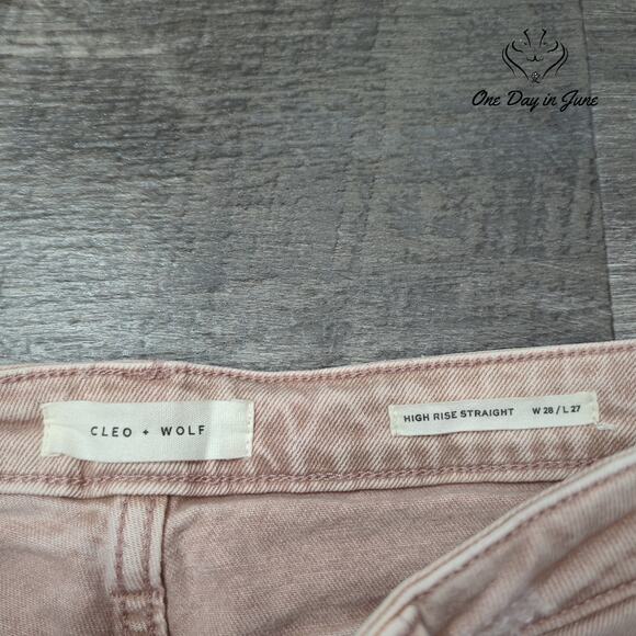 Cleo + Wolf High Rise Straight Distressed Jeans Size 28 (6) - Picture 2 of 6